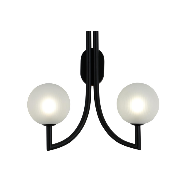 Съвременна двойна стенна лампа с раирани стъкла