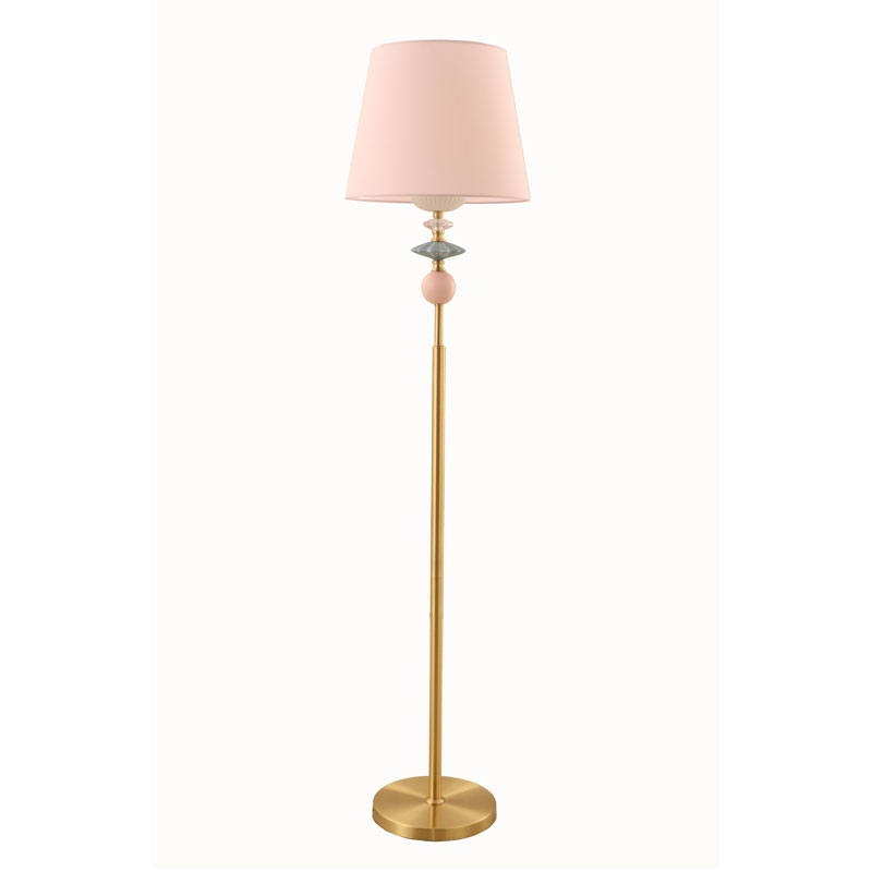 Порцеланова подова лампа Sandy Gold Drum Shade